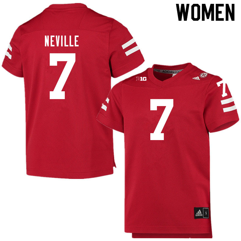 Women #7 Latrell Neville Nebraska Cornhuskers College Football Jerseys Sale-Scarlet - Click Image to Close